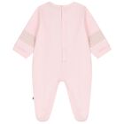 Baby Girls Pink Logo Babygrow, 3, hi-res