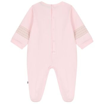 Baby Girls Pink Logo Babygrow