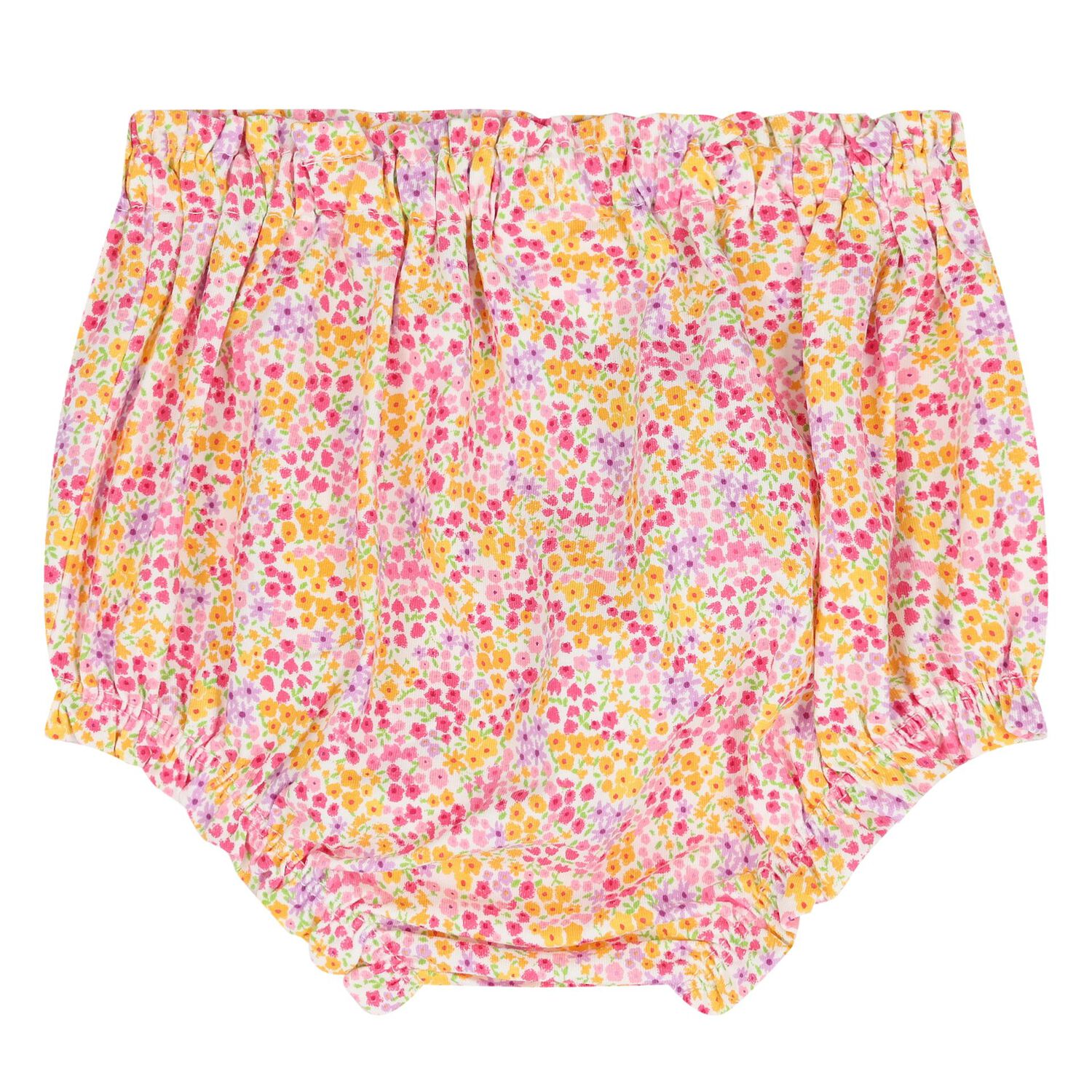 Baby Girls Yellow & Pink Floral Shorts Set ( 2-Pack ), 1, hi-res