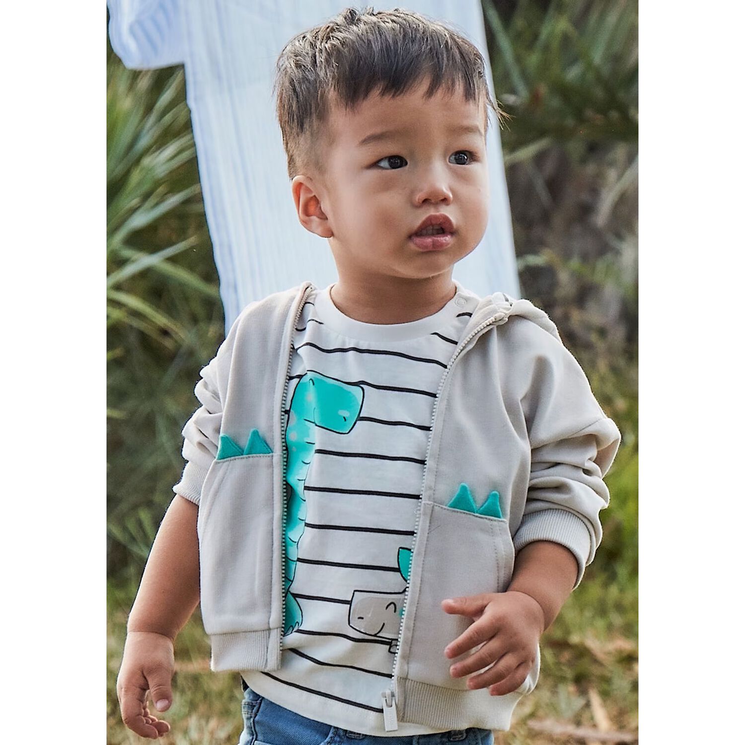 تيشيرت أولاد بطبعة ديناضور باللون العاجي , 3, hi-res