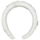 Girls White Sequin Flower Headband, 1, hi-res