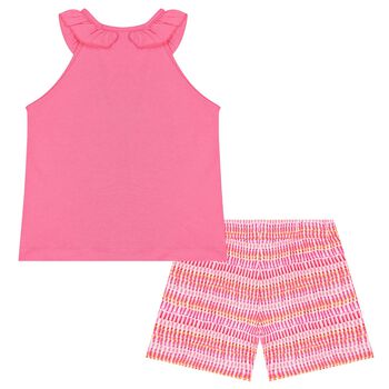 Girls Pink Shorts Set