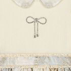 Girls Ivory & Gold Bow Dress, 1, hi-res