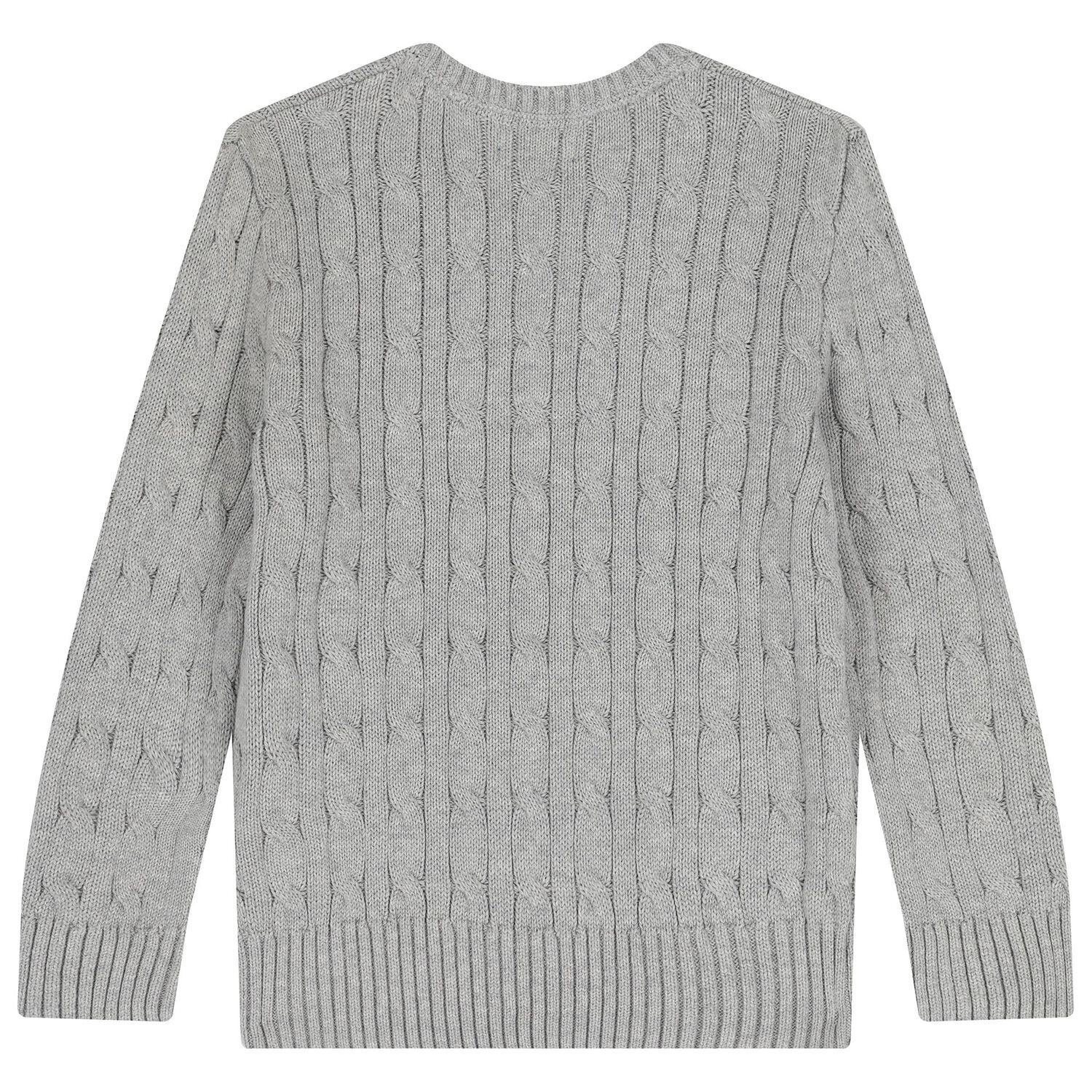 Grey Logo Cable Knit Jumper, 1, hi-res image number null