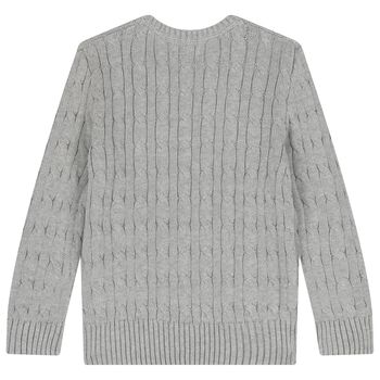 Girls Grey Logo Knitted Jumper