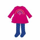 Girls Pink Rainbow Dress, 1, hi-res