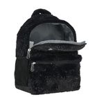 Girls Black Logo Faux Fur Backpack, 1, hi-res