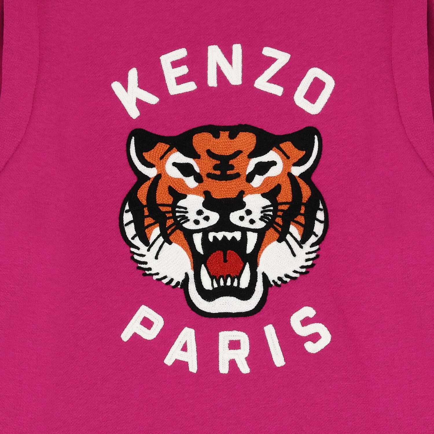 فستان بنات سويتشيرت بشعار النمر باللون الوردي, 1, hi-res image number null