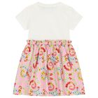 Girls White & Pink Floral Dress, 1, hi-res