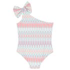 Girls Multi-Coloured One Shoulder Bikini, 2, hi-res