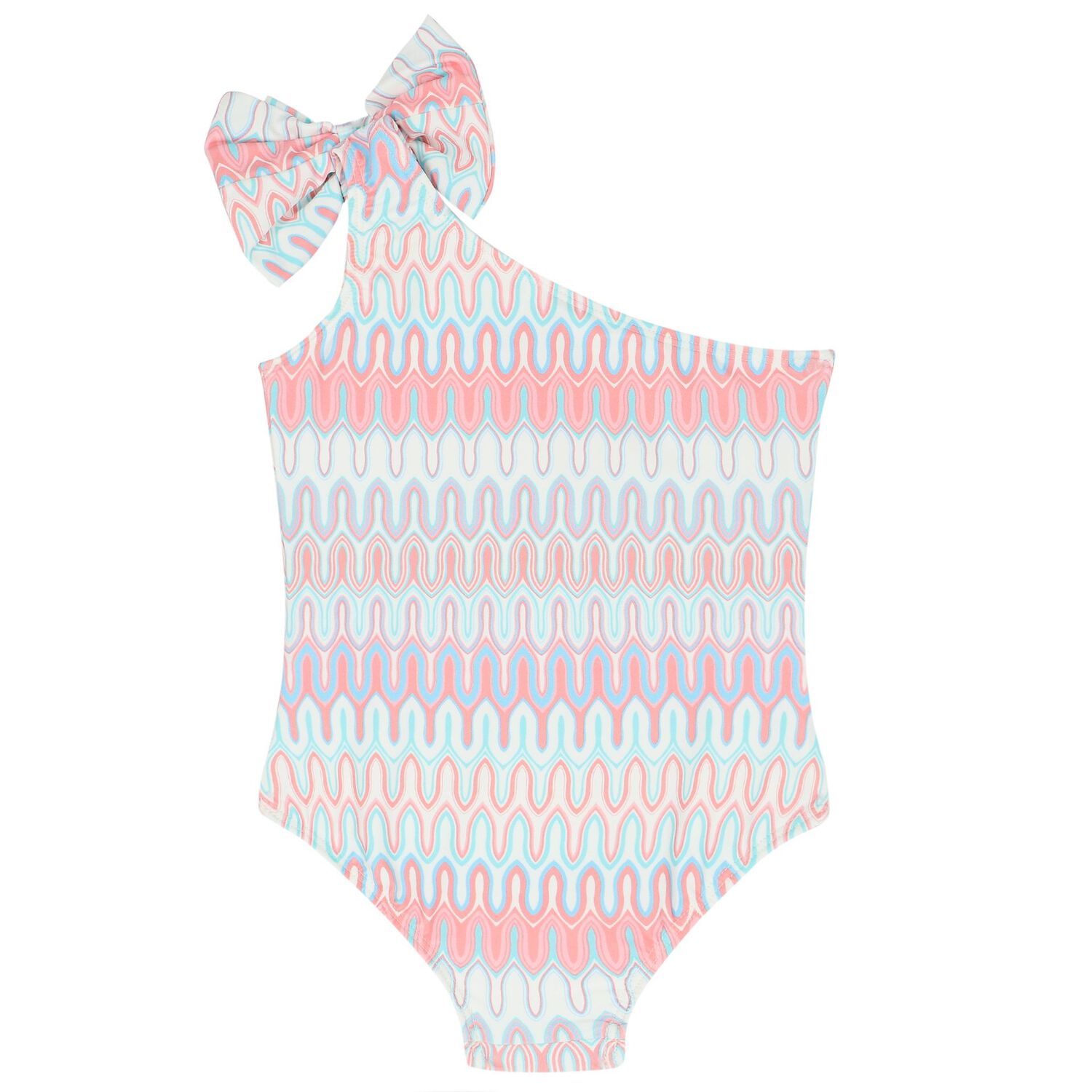 Girls Multi-Coloured One Shoulder Bikini, 2, hi-res