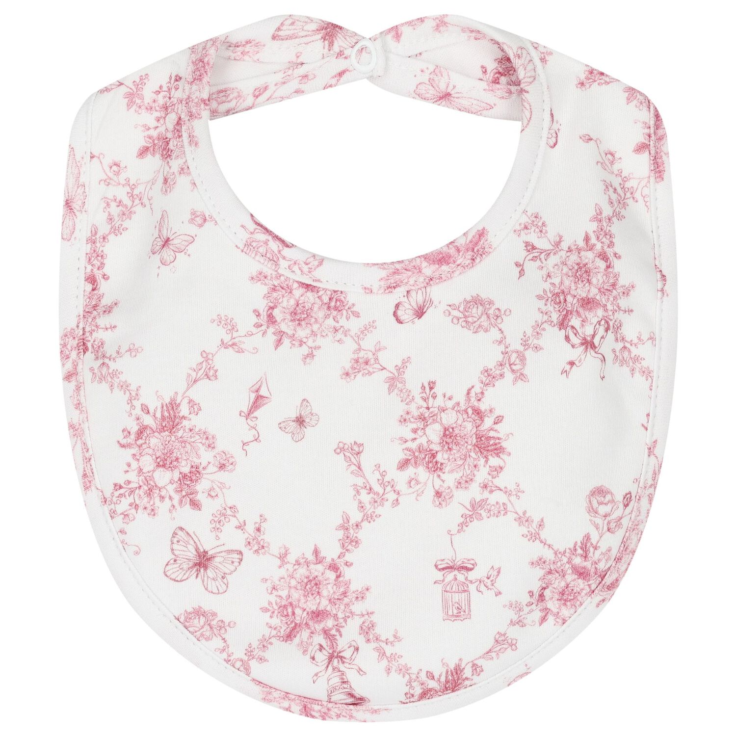 طقم بنات  أفرول بطبعة الزهور والفراشات باللون الأبيض والوردي, 1, hi-res