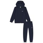 Boys Navy Blue Logo Tracksuit, 2, hi-res