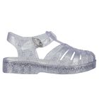 Younger Girls Silver Glitter Jelly Shoes, 1, hi-res
