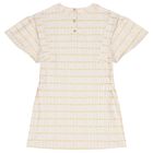 Girls Ivory & Gold Logo Dress, 1, hi-res