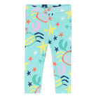 Younger Girls Green Nylon Leggings, 1, hi-res