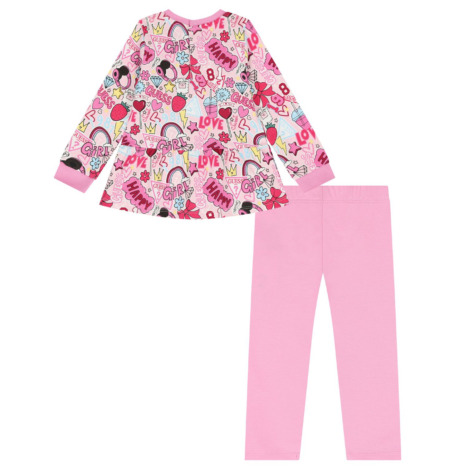 Girls Pink Logo Leggings Set, 1, hi-res