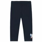 Younger Girls Navy Blue Leggings, 1, hi-res