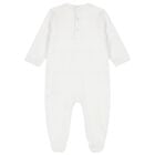 Baby Boys White & Blue Hand Smocked Babygrow, 1, hi-res
