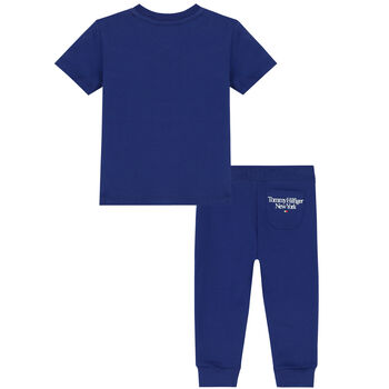 Baby Boys Blue Logo Trousers Set