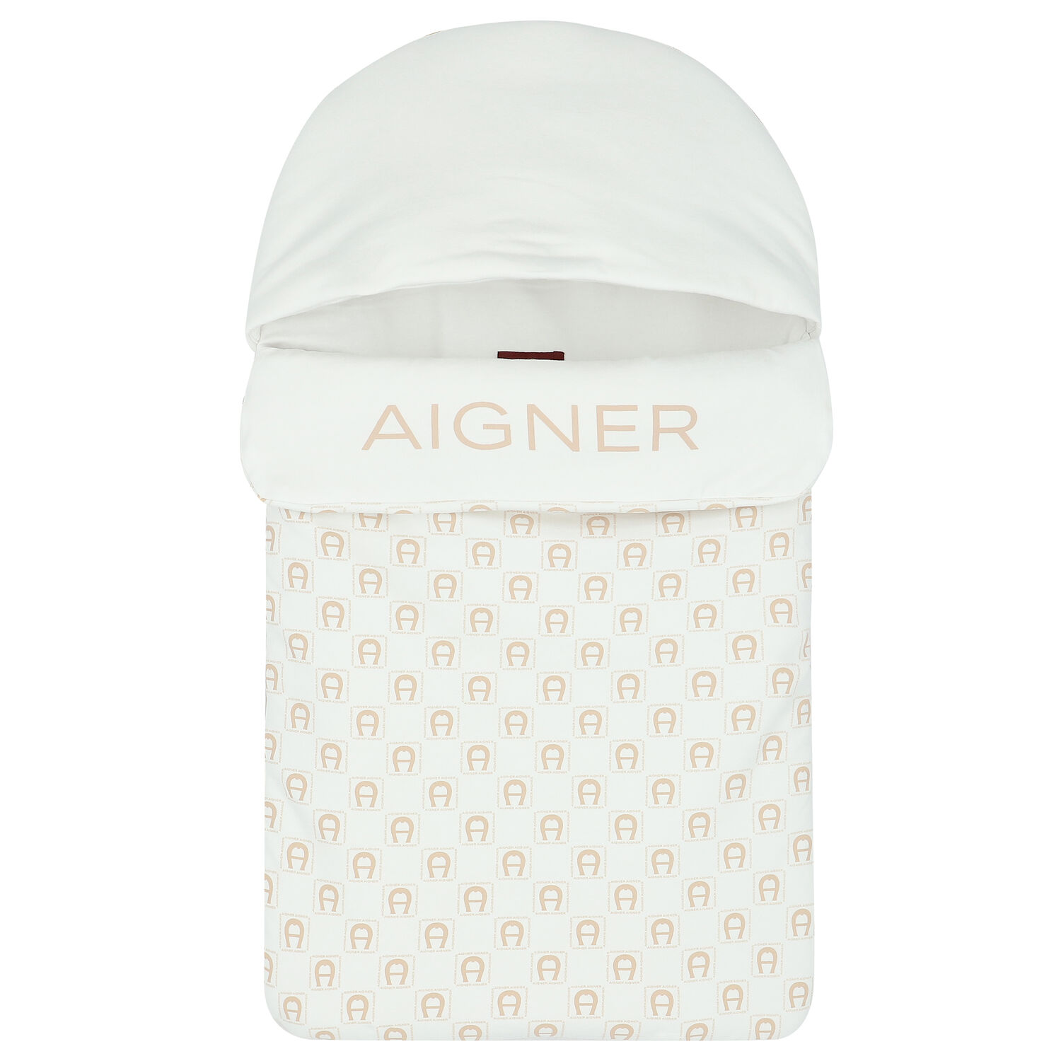White & Beige Logo Baby Nest, 1, hi-res