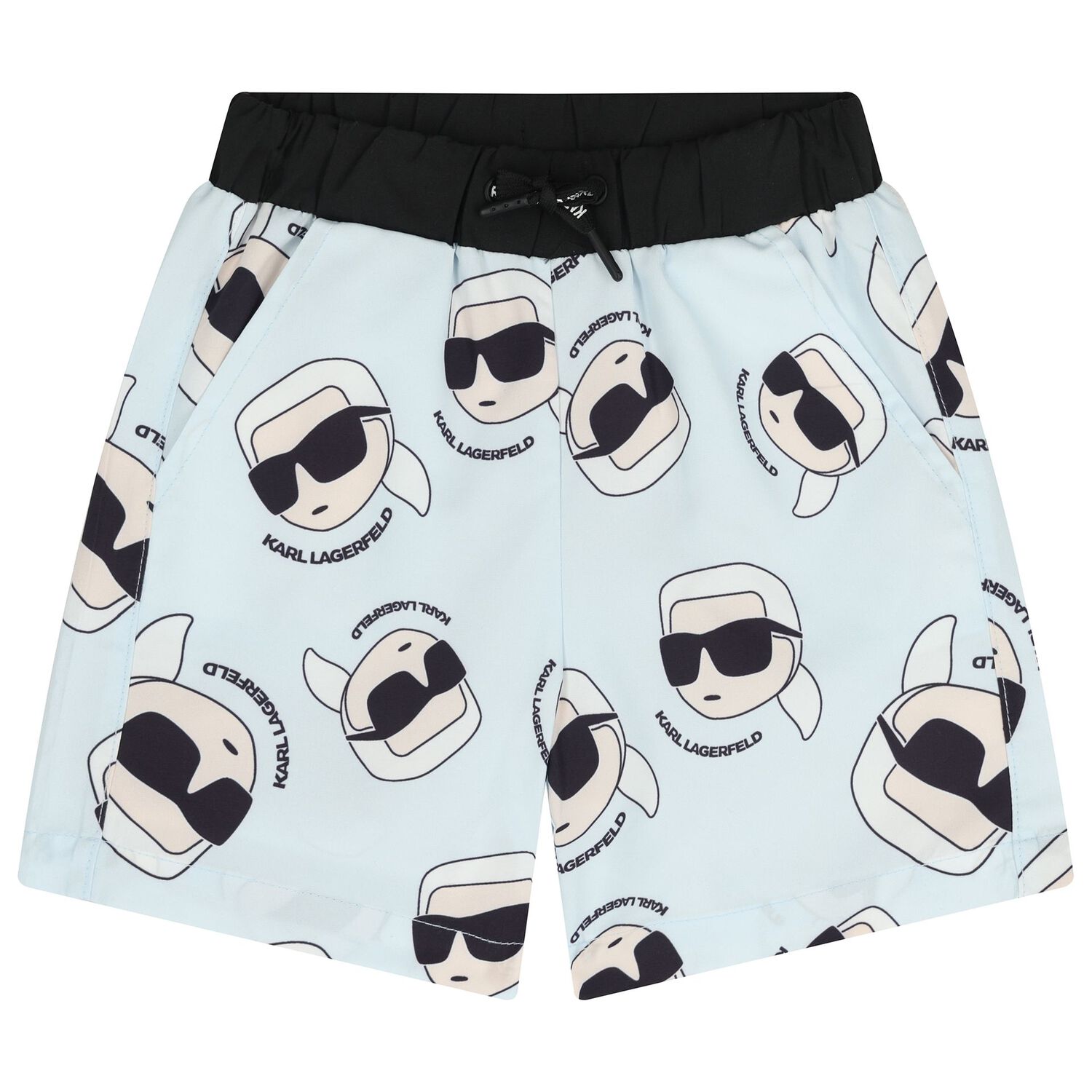 Boys White & Blue Ikonik Swim Shorts Set, 1, hi-res