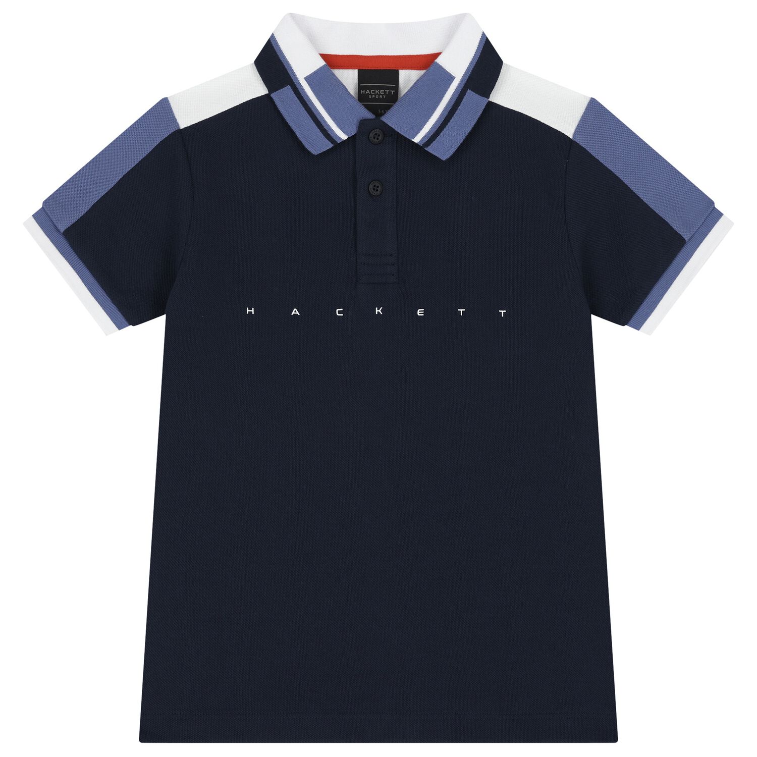 Boys Navy Blue & White Logo Polo Shirt, 1, hi-res