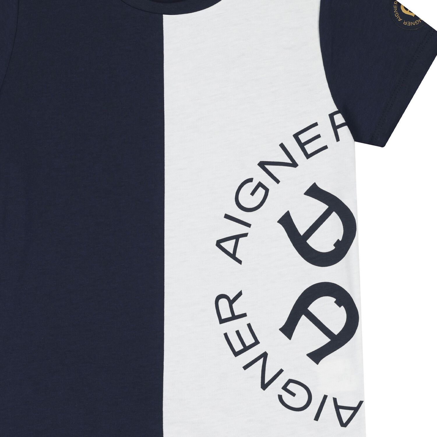 Boys Navy Blue & White Logo T-Shirt, 2, hi-res