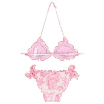 Girls Pink & White Jungle Bikini