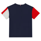 Boys Navy & Grey Logo T-Shirt, 1, hi-res