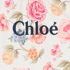 Girls White Floral Logo Swimsuit, 1, hi-res