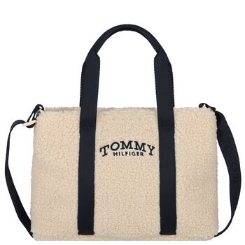Girls Ivory Sherpa Fleece Tote Bag