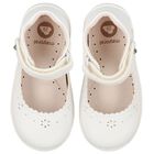 Younger Girls Ivory Faux Leather Shoes, 3, hi-res