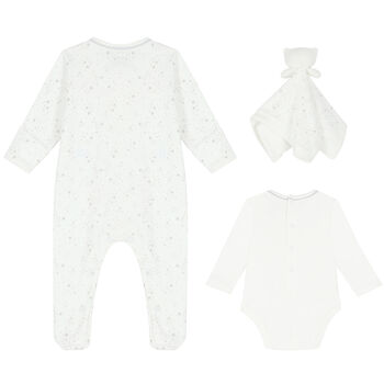 White Babygrow, Bodysuit & Toy Gift Set