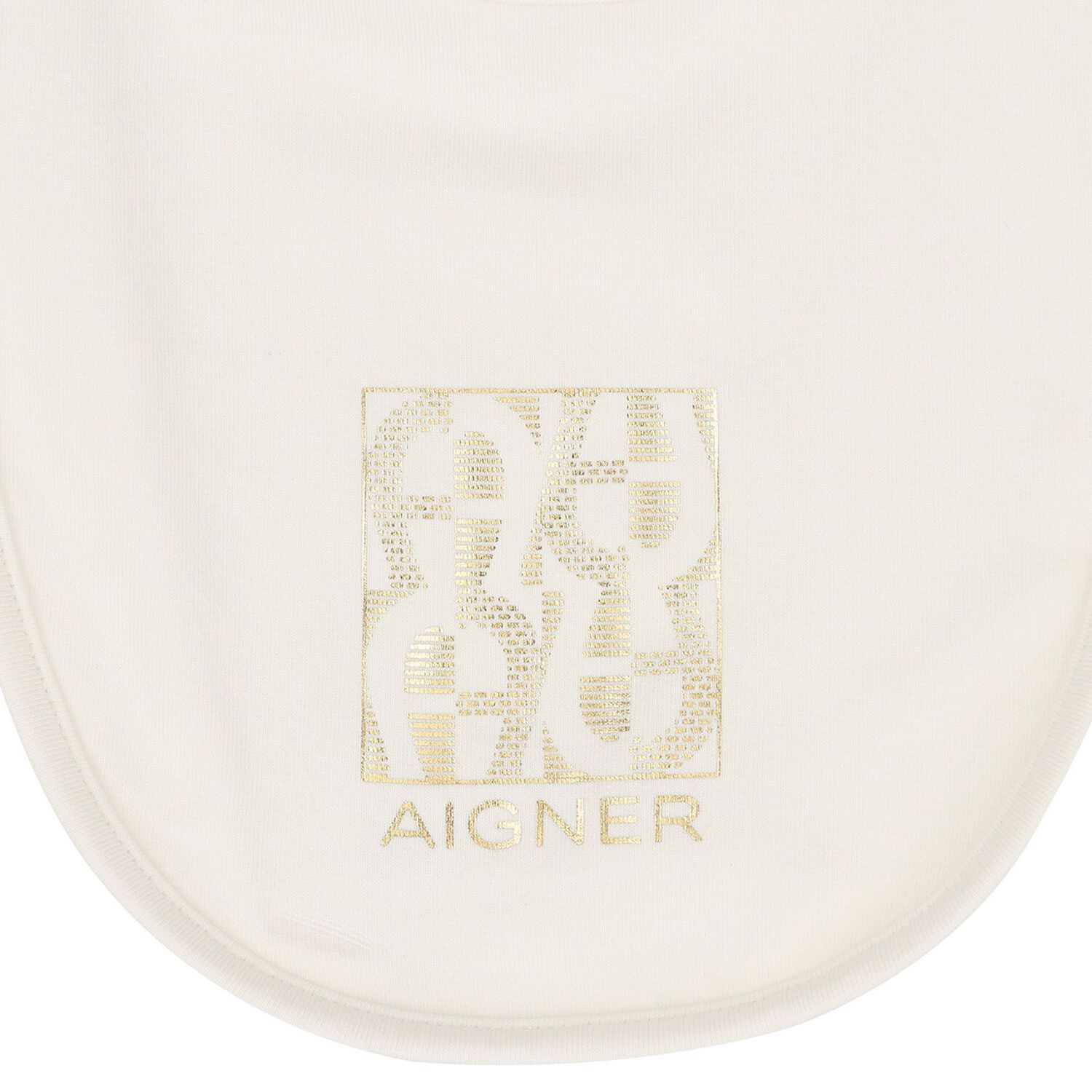 Ivory & Gold Logo Baby Bib, 1, hi-res image number null