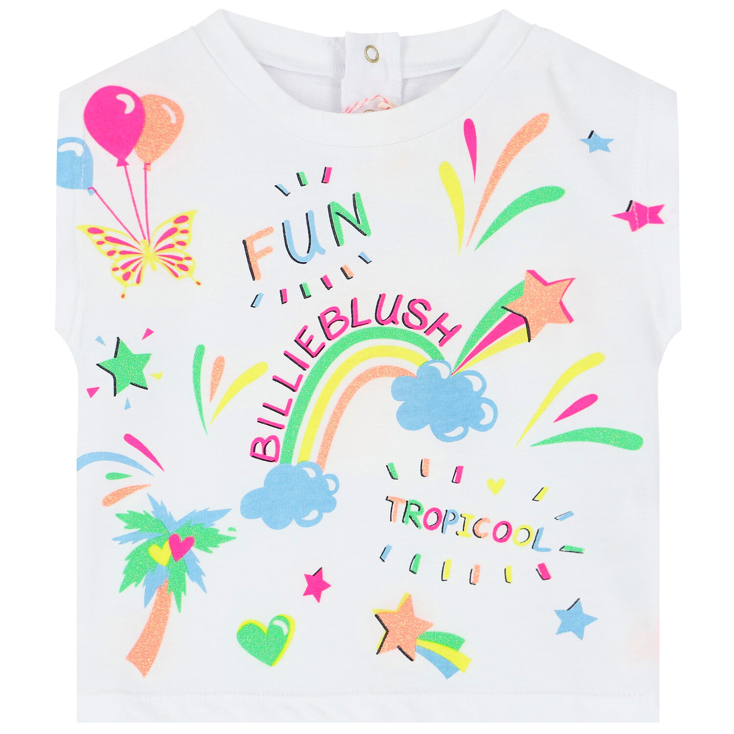 Younger Girls White Logo T-Shirt, 1, hi-res