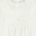 Baby Girls Ivory Lace Babygrow, 1, hi-res