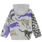 توب هودي بالشعار باللون الرمادي للأولاد, 1, hi-res