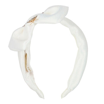 Girls White Glitter Headband