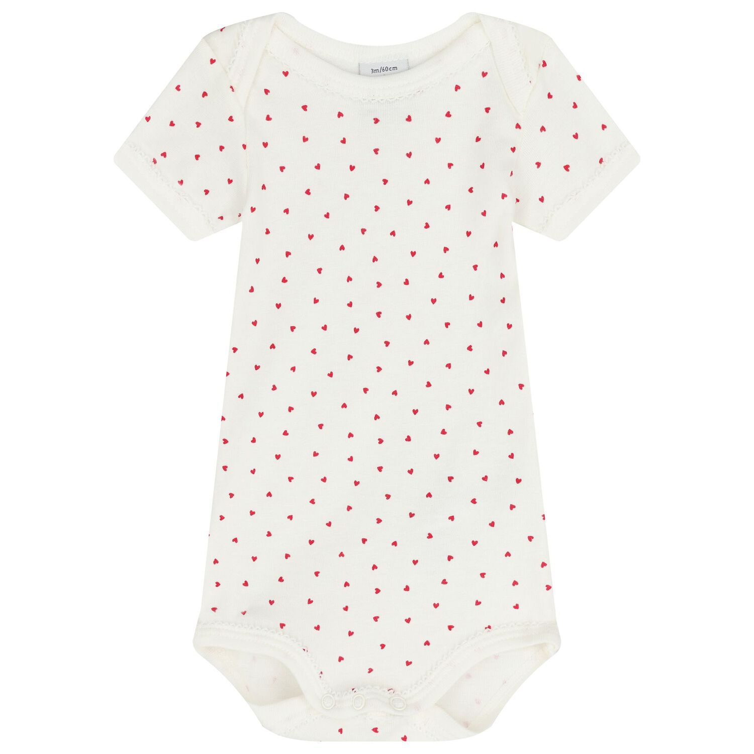 بودى سوت بنات بطبعه قلب باللون العاجى ( 3 قطع ) , 1, hi-res