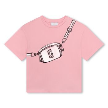 Girls Pink Logo Bag T-Shirt