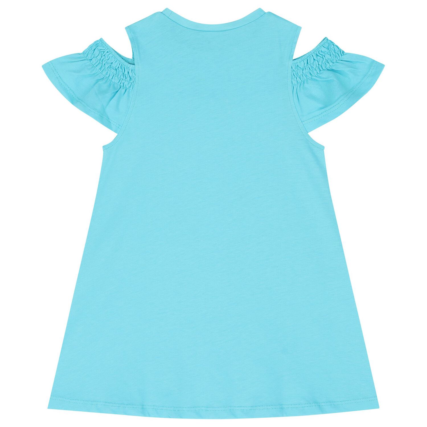 Girls Blue Ruffled Dress Set, 4, hi-res
