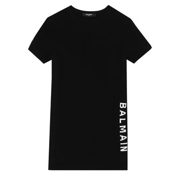 Girls Black Logo Dress