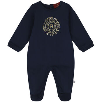 Navy Blue & Gold Logo Babygrow
