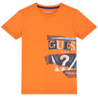 Boys Orange Logo T-Shirt, 3, hi-res