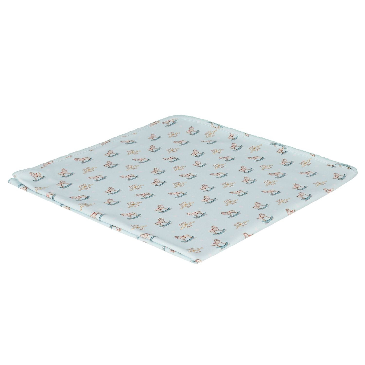 بطانية بطبعة الحصان الهزاز باللون الأزرق, 1, hi-res