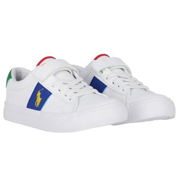 Boys White Logo Trainers