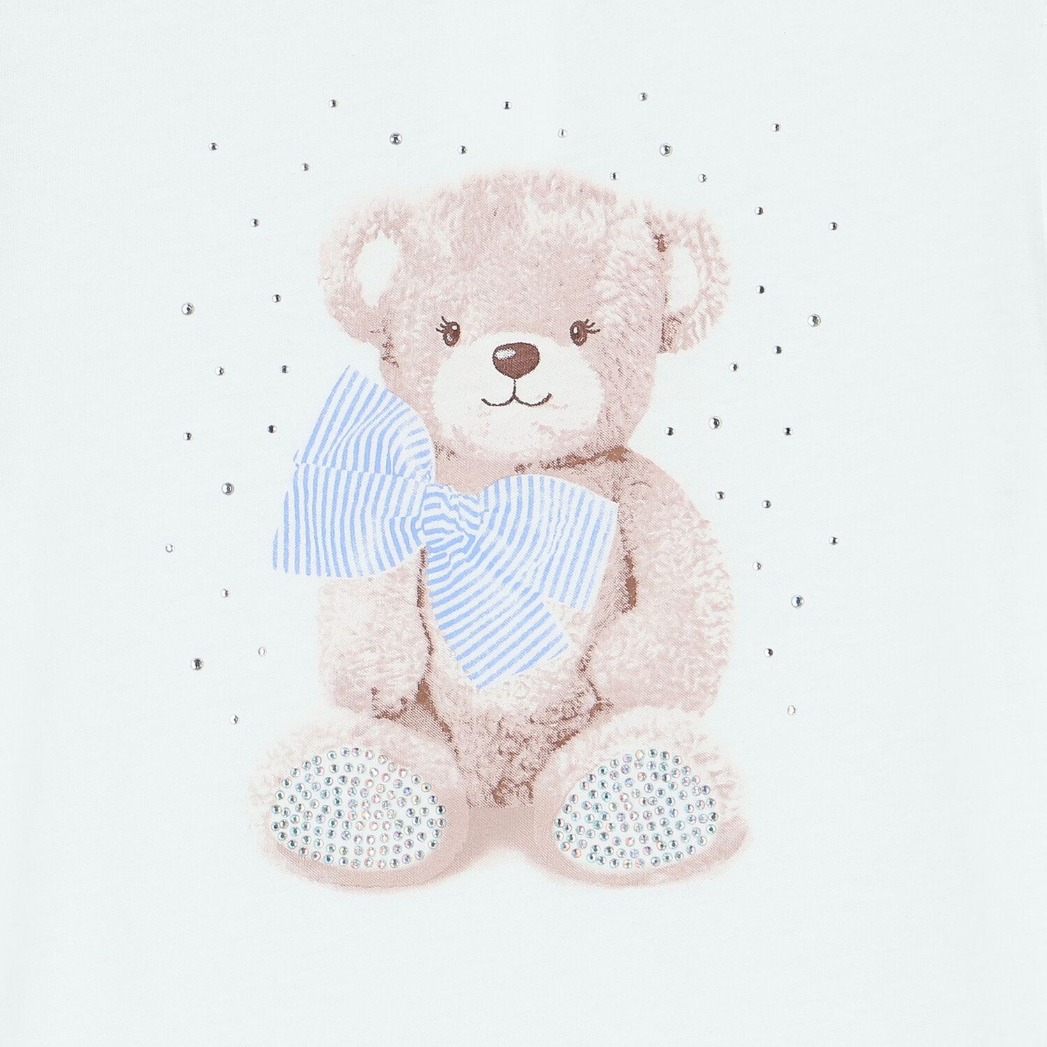 Girls White Teddy Bear T-Shirt, 1, hi-res