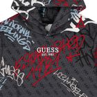 بلوزة بغطاء رأس وشعار رمادي للأولاد, 1, hi-res