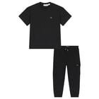 Boys Black Logo Joggers Set, 1, hi-res